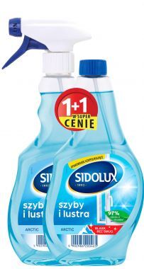 Płyn do szyb i luster Sidolux arctic 500 ml + zapas 500 ml