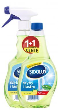 Płyn do szyb i luster Sidolux cytryna 500 ml + zapas 500 ml