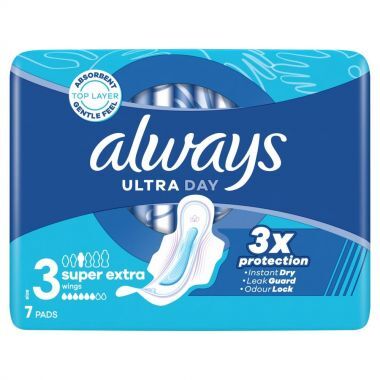 Podpaski higieniczne Always Ultra Day super extra rozmiar 3 ze skrzydełkami (7 sztuk)