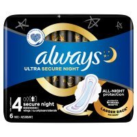 Podpaski higieniczne Always Ultra Secure Night (6 sztuk)