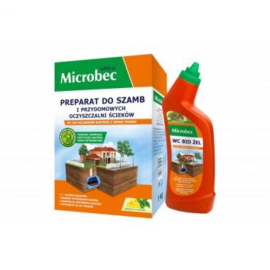 Preparat do szamb oraz przydomowych oczyszczalni ścieków Microbec Ultra + żel Gratis