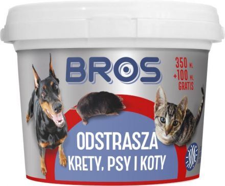 Preparat odstraszający krety, psy, koty  Bros (350 ml+100 ml gratis)