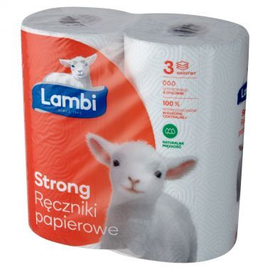 Ręczniki papierowe 3 warstwowe Lambi Strong (2 rolki)