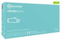 Rękawice diagnostyczne i ochronne, nitrylowe, bezpudrowe Mercator nitrylex zielone rozmiar S (100 sztuk)