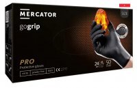 Rękawice nitrylowe, bezpudrowe Mercator gogrip czarne rozmiar L (50 sztuk)