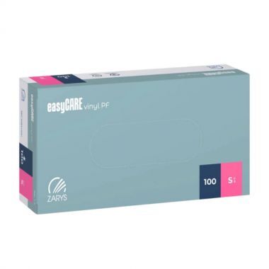Rękawice winylowe bezpudrowe transparentne easyCARE rozmiar S (100 sztuk)