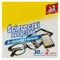Ściereczki nasączane do okularów i ekranów Jan Niezbędny (30 sztuk)
