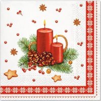 Serwetki bożonarodzeniowe z bibuły Tete&Tete PAW 33X33 cm TL231100 (20 sztuki)