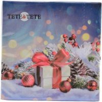 Serwetki bożonarodzeniowe z bibuły Tete&Tete PAW 33X33 cm TL234300 (20 sztuki)