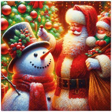 Serwetki bożonarodzeniowe z bibuły Tete&Tete PAW 33X33 cm TL235000 (20 sztuki)