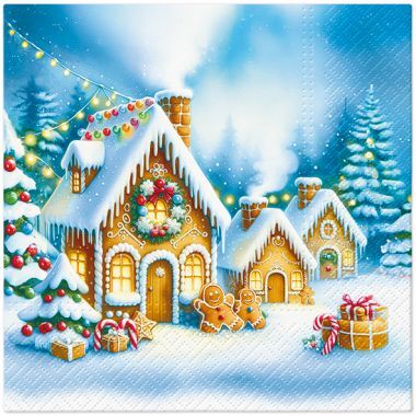 Serwetki bożonarodzeniowe z bibuły Tete&Tete PAW 33X33 cm TL235200 (20 sztuki)