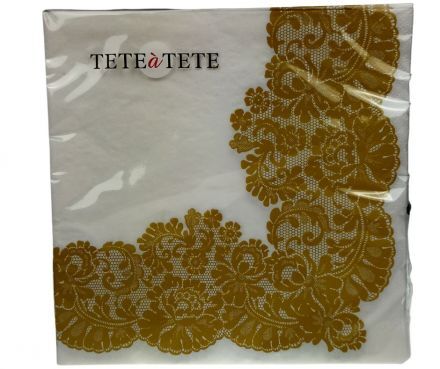 Serwetki z bibuły Tete&Tete Frame Gold Paw 33x33 cm (20 sztuk)