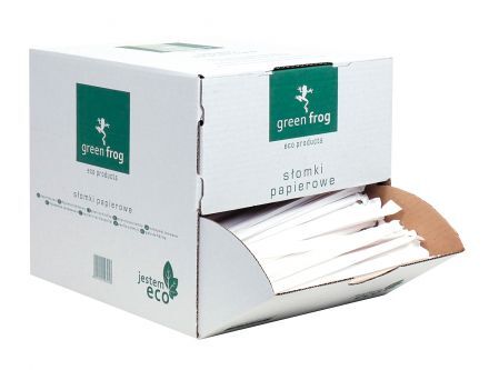 Słomki papierowe higieniczne green frog (500 sztuk)
