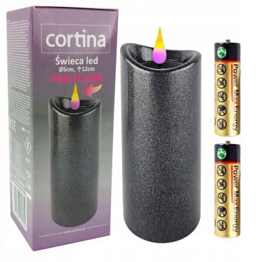 Świeca LED Granitowa 12 cm