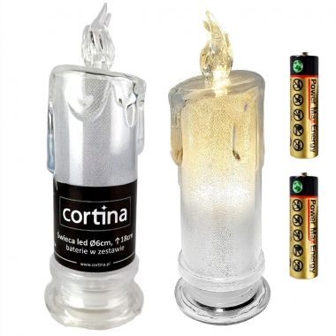 Świeca LED z bateriami ciepła biała 18 cm Cortina