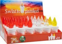 Wkład do zniczy Led 90 dni mix 3 kolorów (24 sztuki)