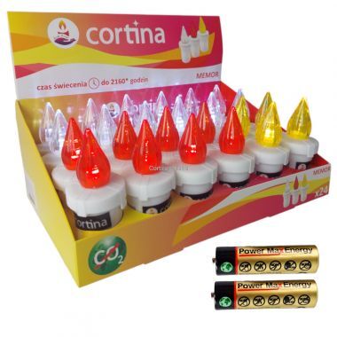 Wkład do zniczy Led 90 dni mix 3 kolorów (24 sztuki)