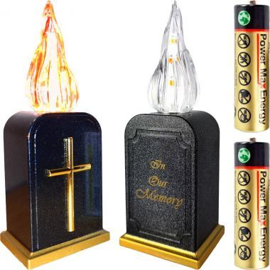 Wkład do zniczy LED z napisem, efektem płomienia z bateriami 16 cm Cortina