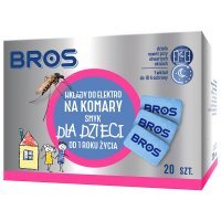 Wkłady do elektrofumigatora na komary i muchy dla dzieci od 1 roku życia Bros (20 sztuk)