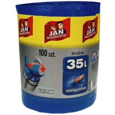 Worki na odpady Jan Niezbędny Easy-Pack 35 l niebieskie (100 sztuk)