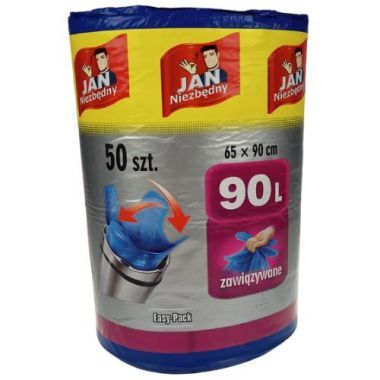 Worki na odpady Jan Niezbędny Easy-Pack 90 l niebieskie (50 sztuk)