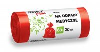 Worki na odpady medyczne Service Pack czerwone 60 l (20 sztuk)