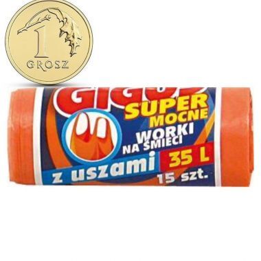 Worki na odpady z uszami Giguś Super Mocne 35 l (15 sztuk) produkt promocyjny