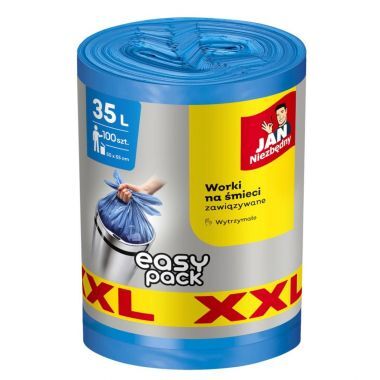 Worki na śmieci Jan Niezbędny Easy-Pack 35 l niebieskie (100 sztuk)