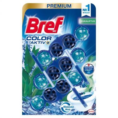 Zawieszka myjąco-zapachowa do muszli WC Bref WC Color Aktiv+ eukaliptus 3 x 50 g
