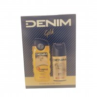 Zestaw kosmetyczny męski Denim Gold (Dezodorant 150 ml + Żel po prysznic 250 ml)