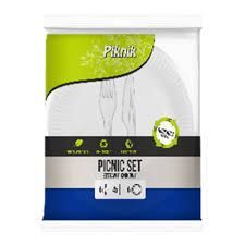 Zestaw Piknikowy Eco Picnic Set  (12 sztuk) 4x talerz,4x nóż,4xwidelec,