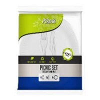 Zestaw Piknikowy Eco Picnic Set  (12 sztuk) 4x talerz,4x nóż,4xwidelec,