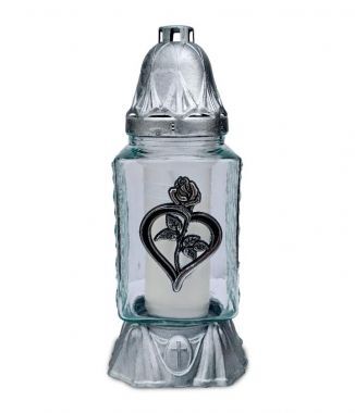 Znicze szklane L-1060 wysokość 24,5 cm,czas palenia 30 h (6 sztuk)