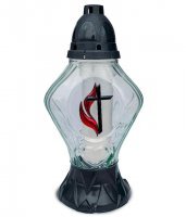 Znicze szklane P-103 wysokość 33 cm,czas palenia 40 h (6 sztuk)