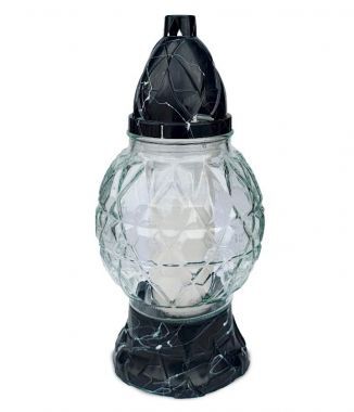 Znicze szklane ZS-535 wysokość 26 cm,czas palenia 30 h (6 sztuk)