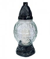 Znicze szklane ZS-535 wysokość 26 cm,czas palenia 30 h (6 sztuk)