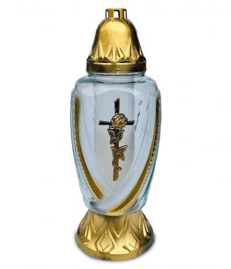 Znicze szklane ZS-536 wysokość 35 cm,czas palenia 60 h (6 sztuk)