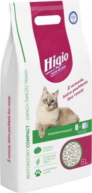 Żwirek dla kota bentonitowy zapach świeżej trawy Higio Compact 5 l